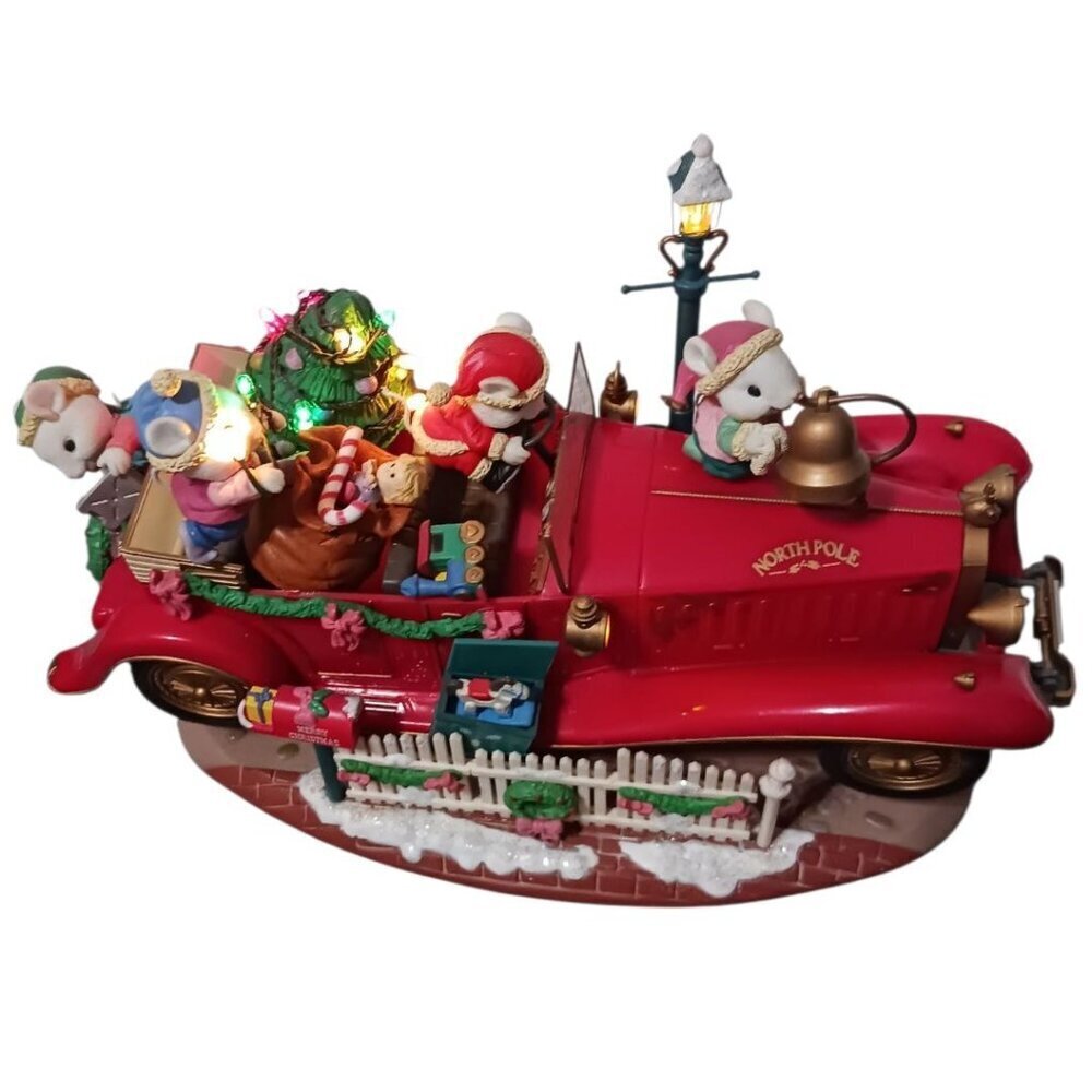 Enesco Vtg Grandeur Noel Animated Musical Christmas Roadster Light-Up